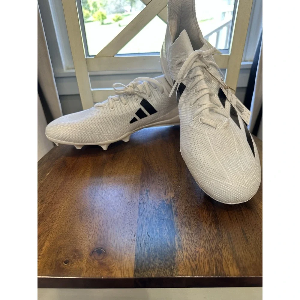 adidas Adizero Electric Football Cleats Mens White Black Athletic New Size 16